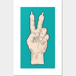 Peace Sign Finger Posters and Art